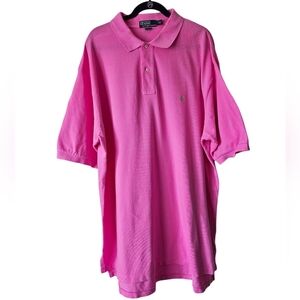 Polo Ralph Lauren Men's Cotton Big & Tall Golf Pony Logo Polo Shirt, Pink, 2XLT